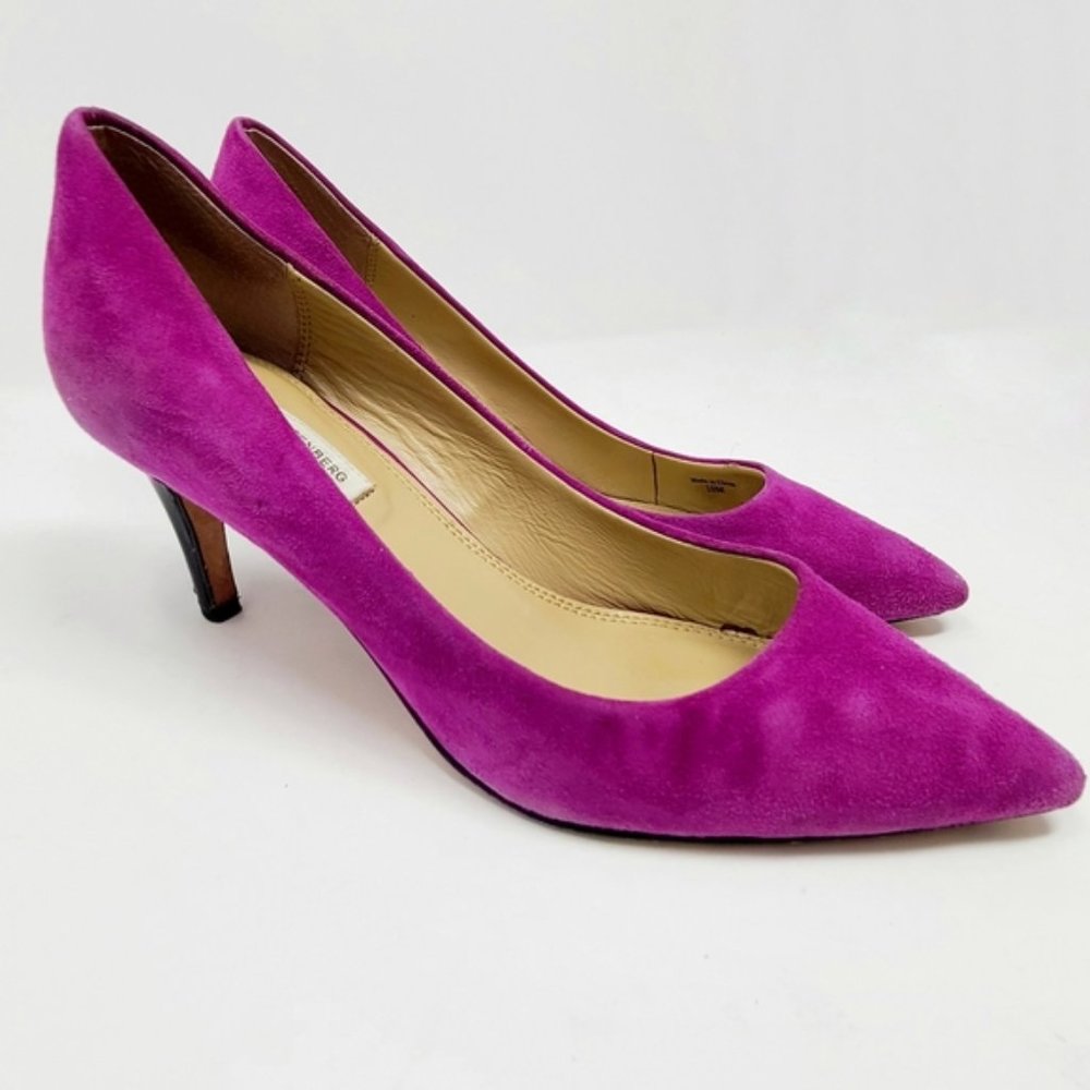 COPY - Diane Von Furstenberg Fuchsia Suede Annette Heels